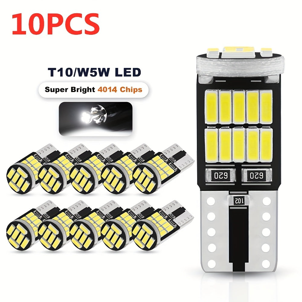 10pcs LED T10 W5W 194 501 Car Interior License Plate Signal Parking Lights