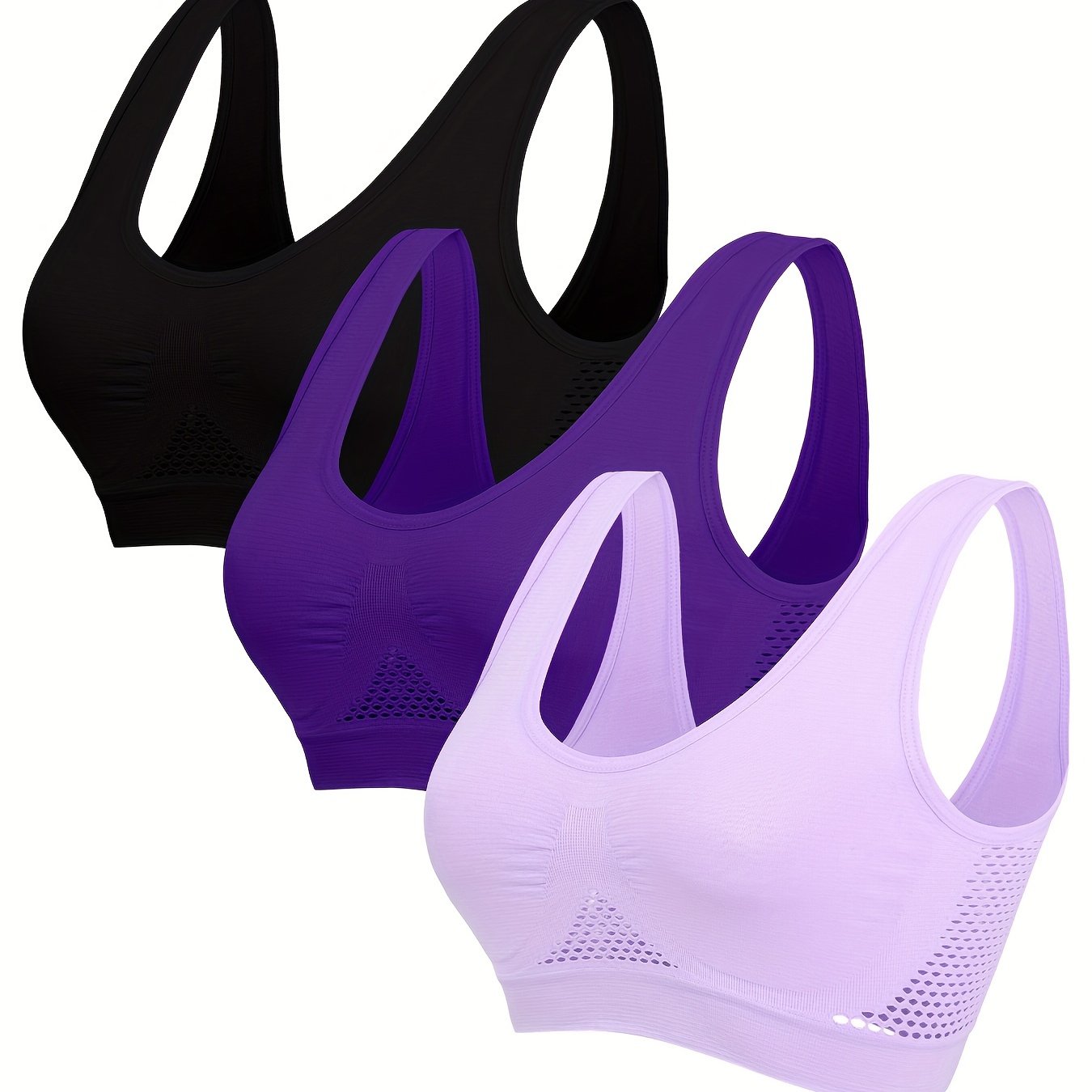 Women's Sports Bras for Running and Yoga Breathable Wire-Free Hollow-Out Design
