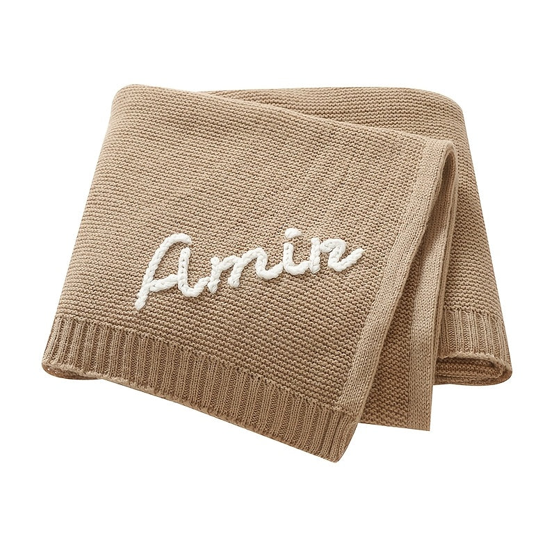Personalized Name Blanket Soft Acrylic Knit 100x80cm Cozy Gift for All Seasons