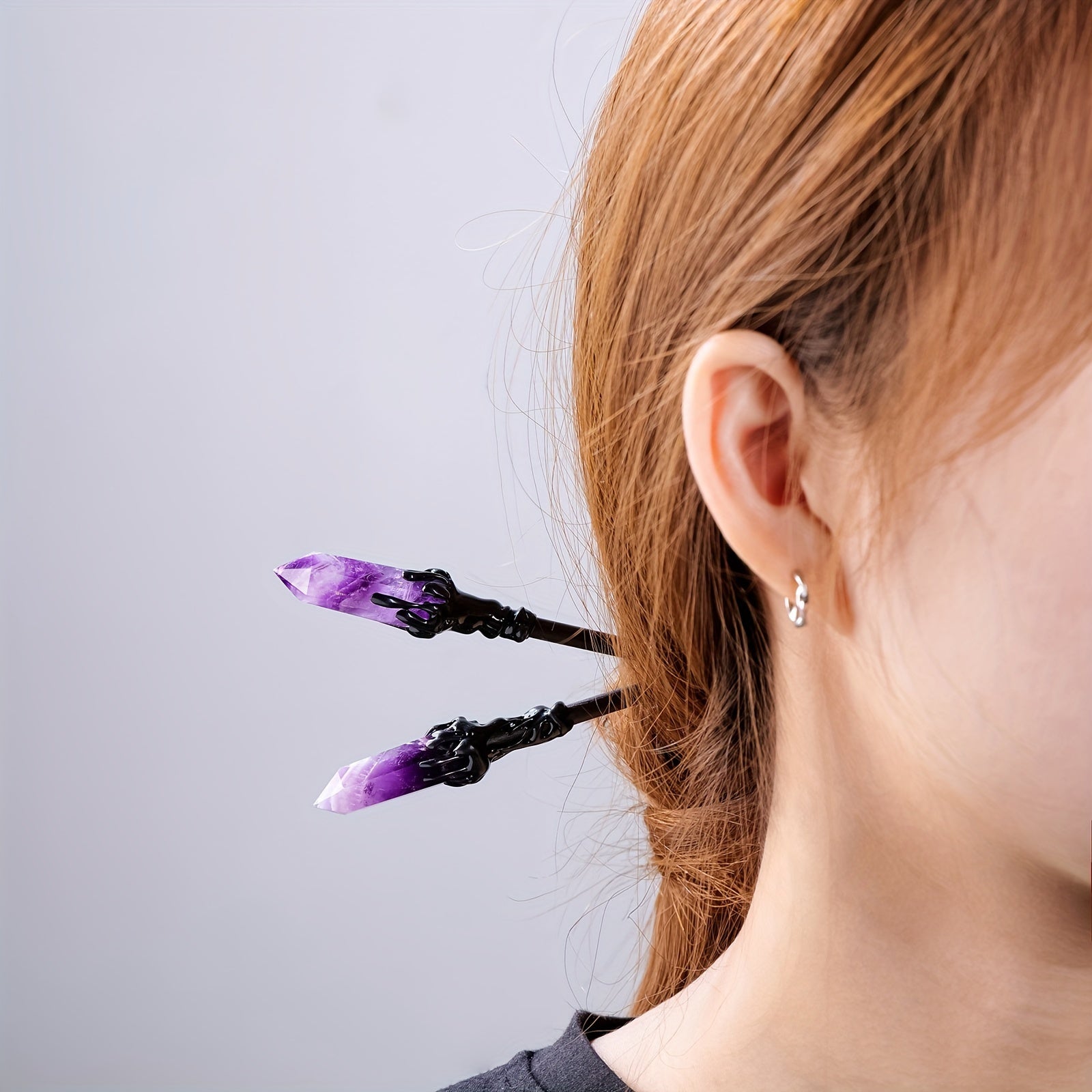 Women's Crystal Hair Stick with Natural Quartz and Elegant Design