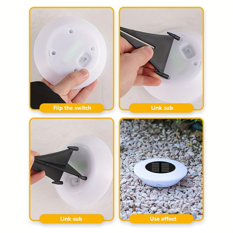 4-Piece Solar-Powered Outdoor Garden Lights Plastic Pathway Lawn Yard Decor