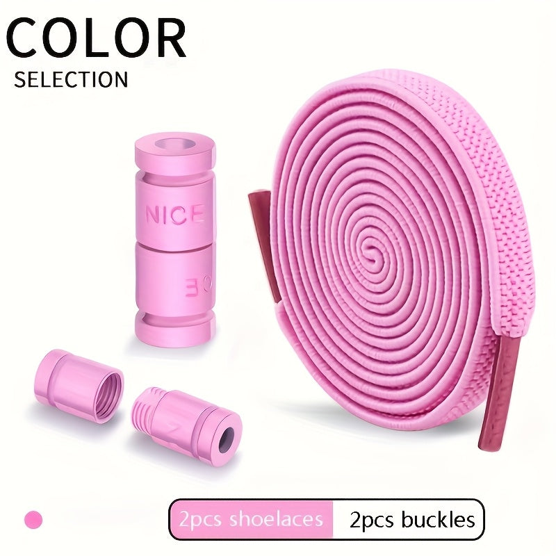 Unisex Elastic No-Tie Shoelaces with Locks Lightweight Acetate Sports Style