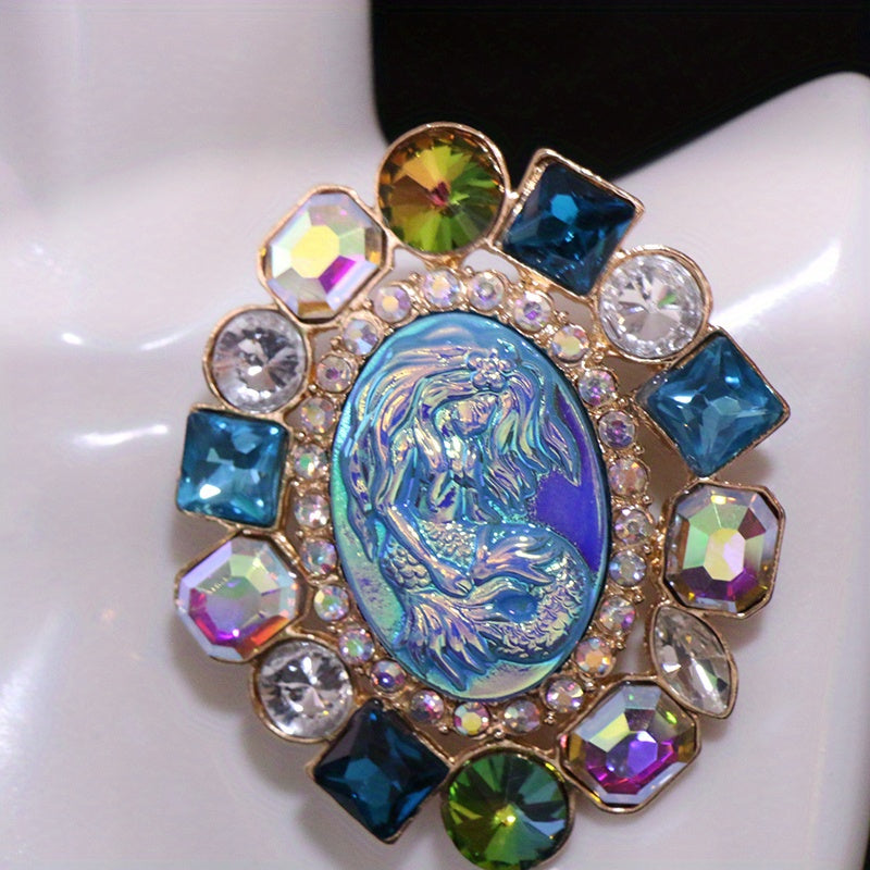 Women's Spring Colorful Mermaid Brooch Flower Chest Accessory High-End Jewelry
