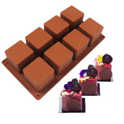 Silicone Mold 8 Square Compartments for French Desserts Jelly Pudding Cake