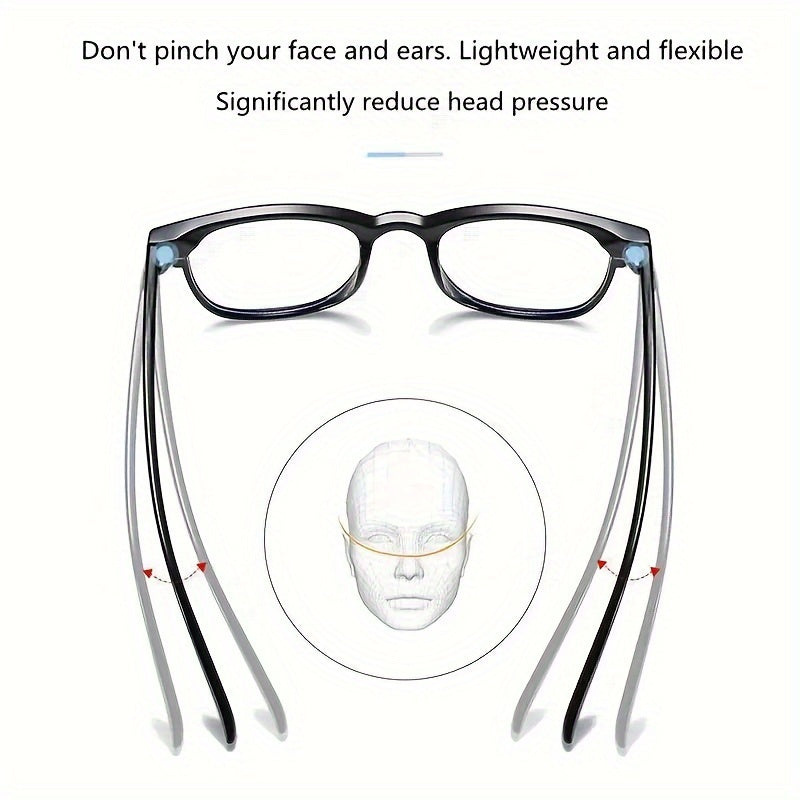 Unisex Oval Full Rim Clear Lens Glasses Anti-Blue Light for Office Gaming Reading