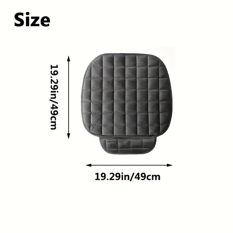 Gray Quilted Memory Foam Car Seat Cushion All-Season Non-Slip Portable