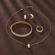 Girls Jewelry Set with Rings Earrings Necklace and Bracelets Silver Style