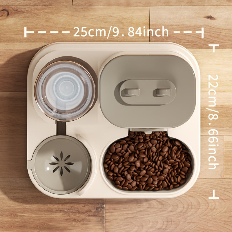 Automatic Cat Feeder and Water Dispenser Non-Electric Plastic Food and Water Station