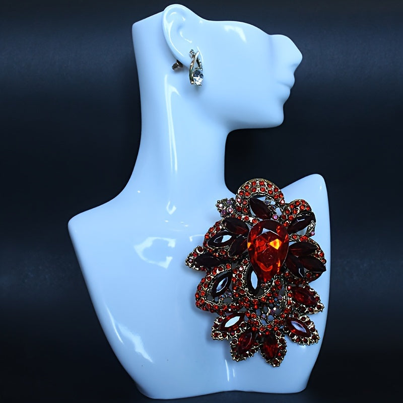 Women's Rhinestone Lapel Pin Sparkling Badge for Dress Sweater Clothing Decor