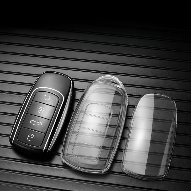Car Key Cover TPU Minimalist 4 Button Slots for SUV and Sedan