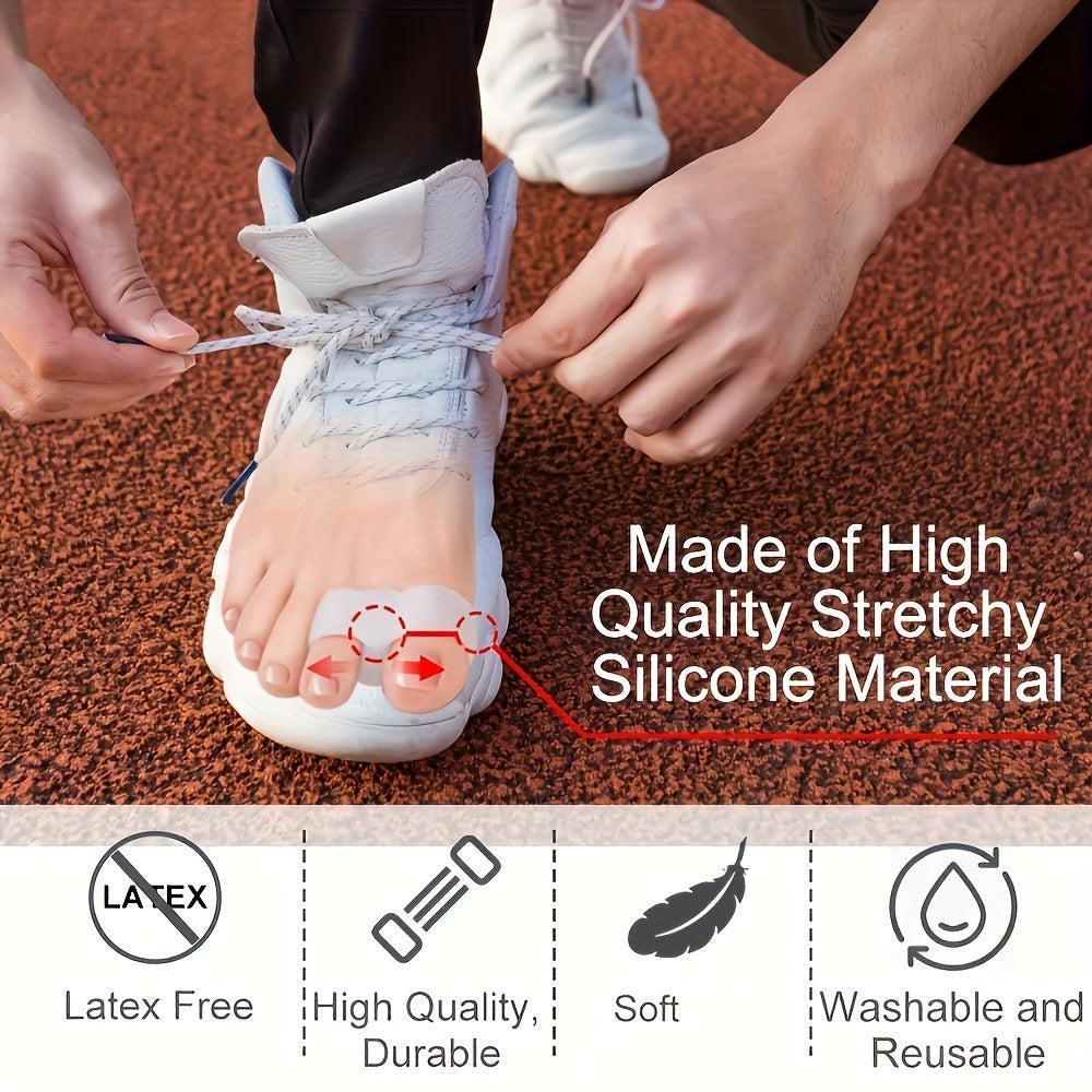 Unisex Silicone Toe Separators with Loops Flexible Reusable Foot Care