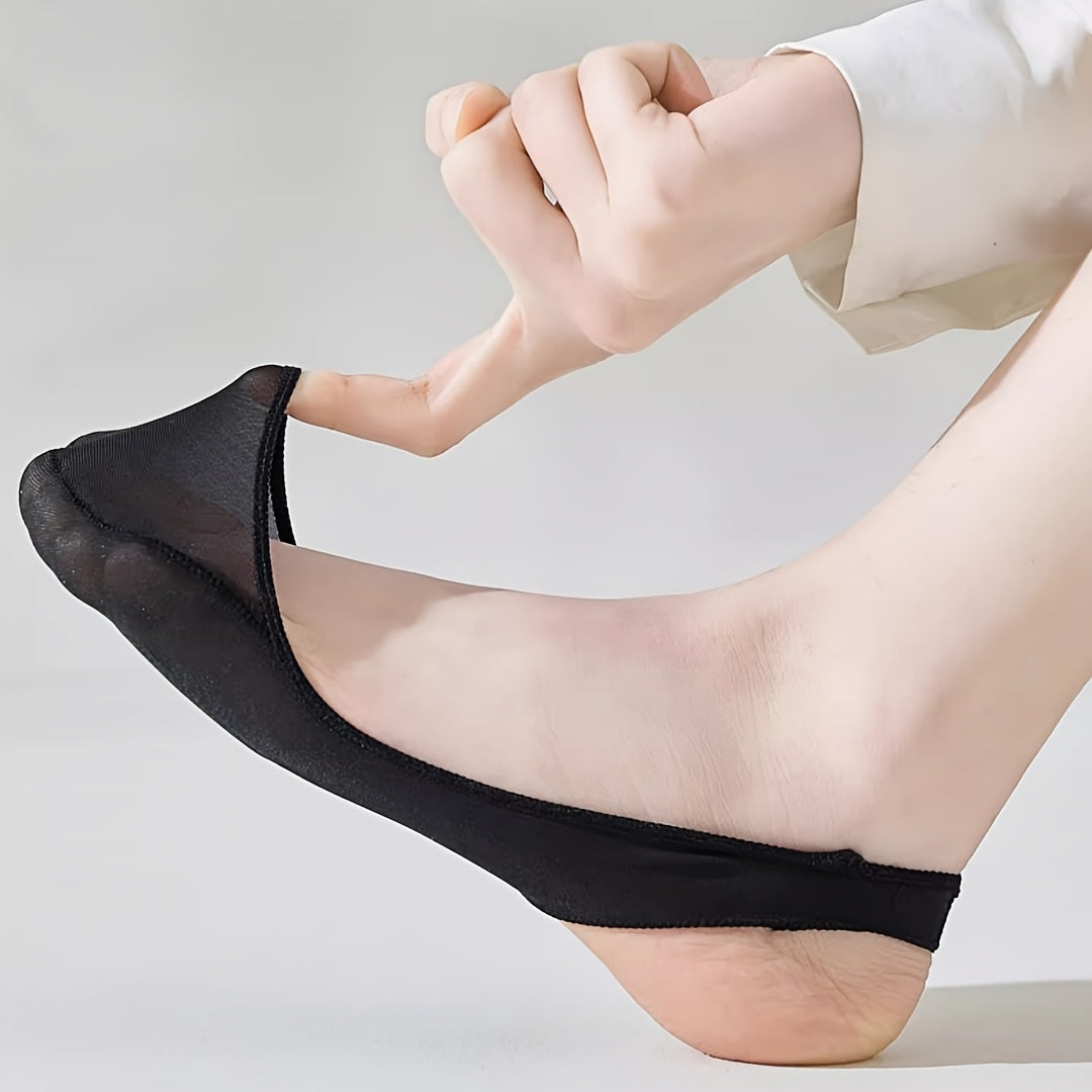 Unisex Ice Silk Invisible Socks Breathable Anti-slip Thick Sponge Pads