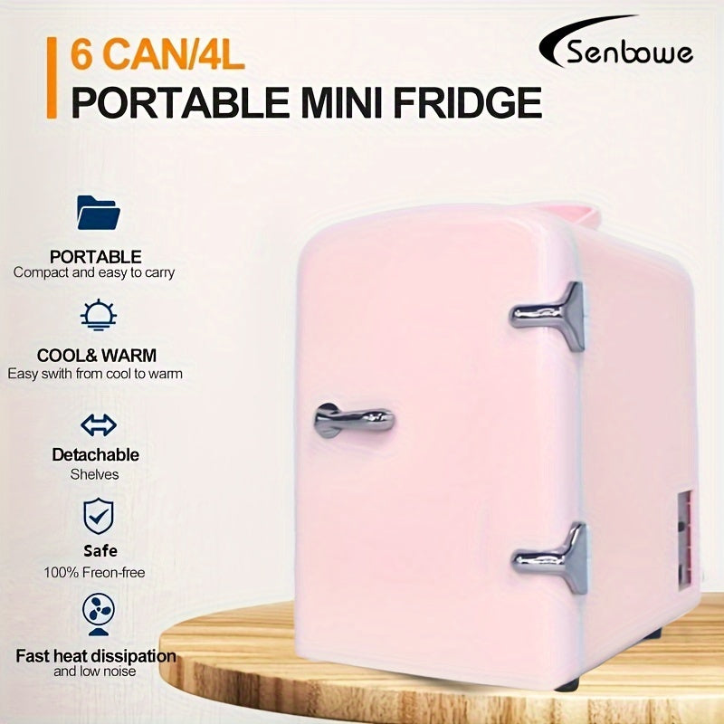 Мини электросумка-охладитель портативный 4л 6 банок для автомобиля, кемпинга, USB-питание, низкий уровень шума