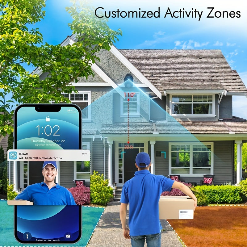 HEIYOUCAM 1 to'plam Quyosh batareyali xavfsizlik kamerasi simsiz tashqi, 3MP tungi ko'rish, yoritgich, quyosh paneli, PIR insonni aniqlash, 2 tomonlama suhbat, SD karta/bulut saqlash va qora yoritgich