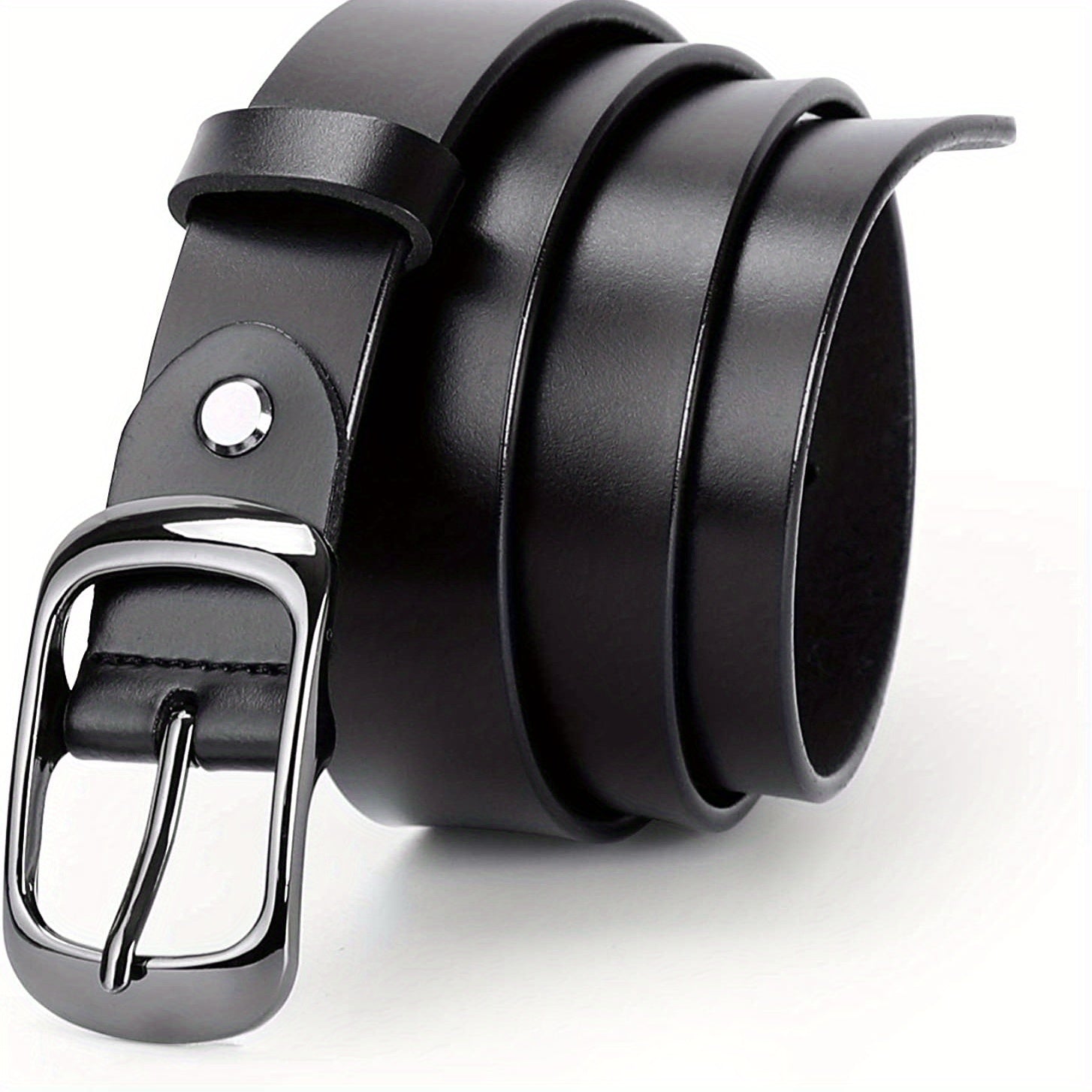 Женский кожаный ремень большого размера с отполированной пряжкой для повседневных джинсов и брюк