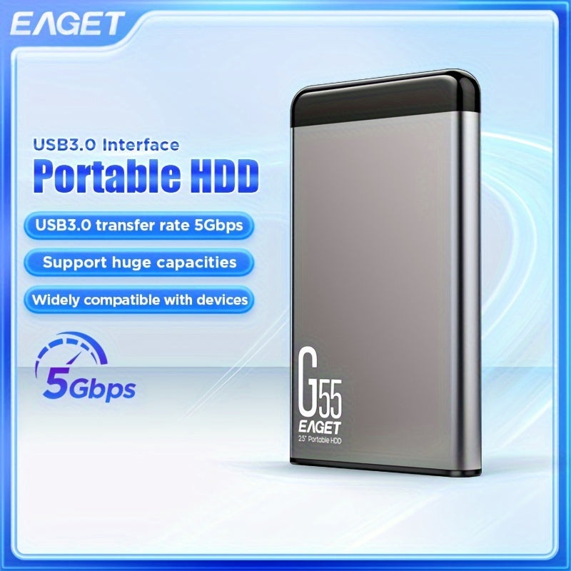 Portable External Hard Drive 2TB USB 3.0 High-Speed Storage for Games Files Videos Music