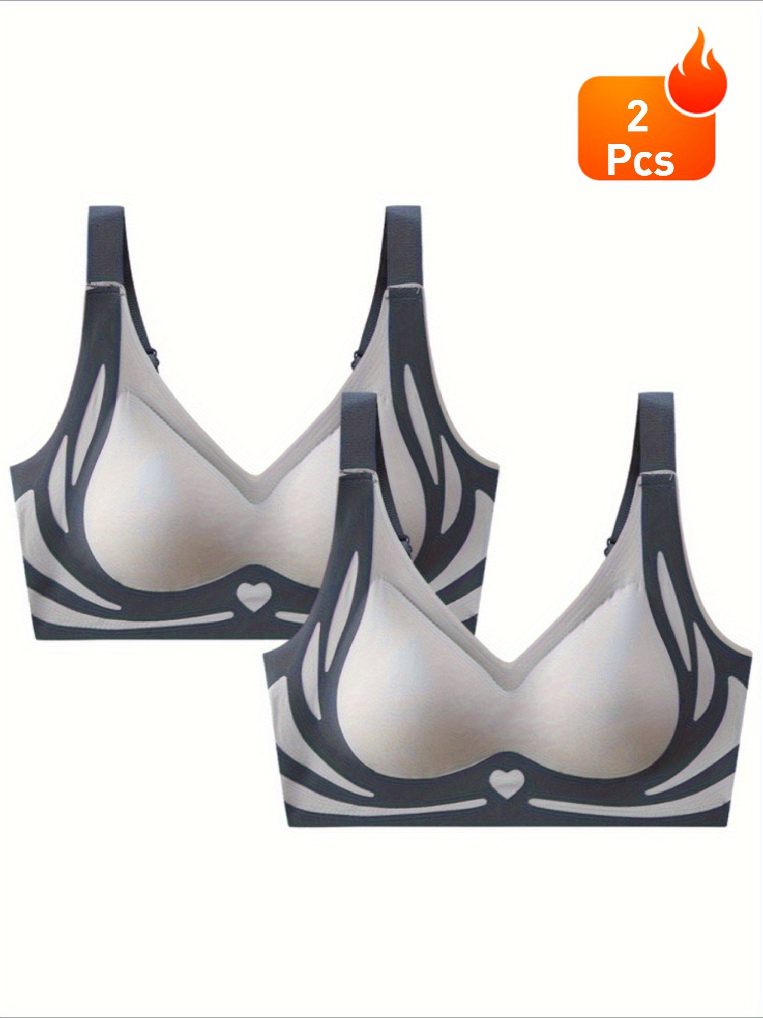 Women's Lace Wireless Bra Set Full Coverage Plus Size Comfortable