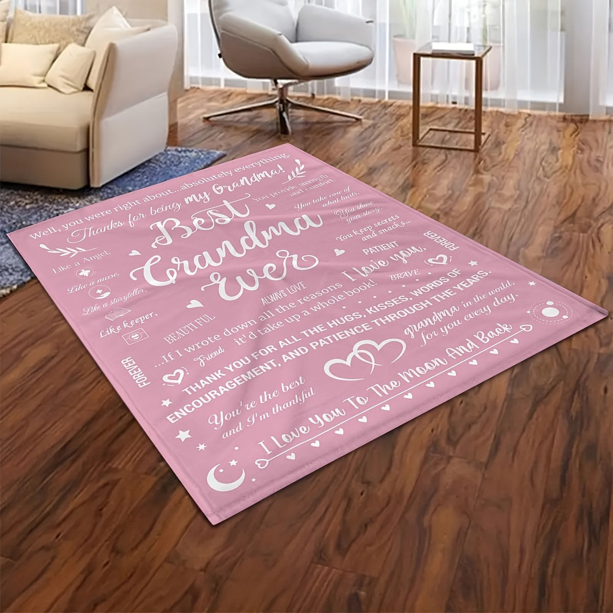 Best Grandma Ever Fleece Throw Blanket Soft Lightweight Breathable All-Season