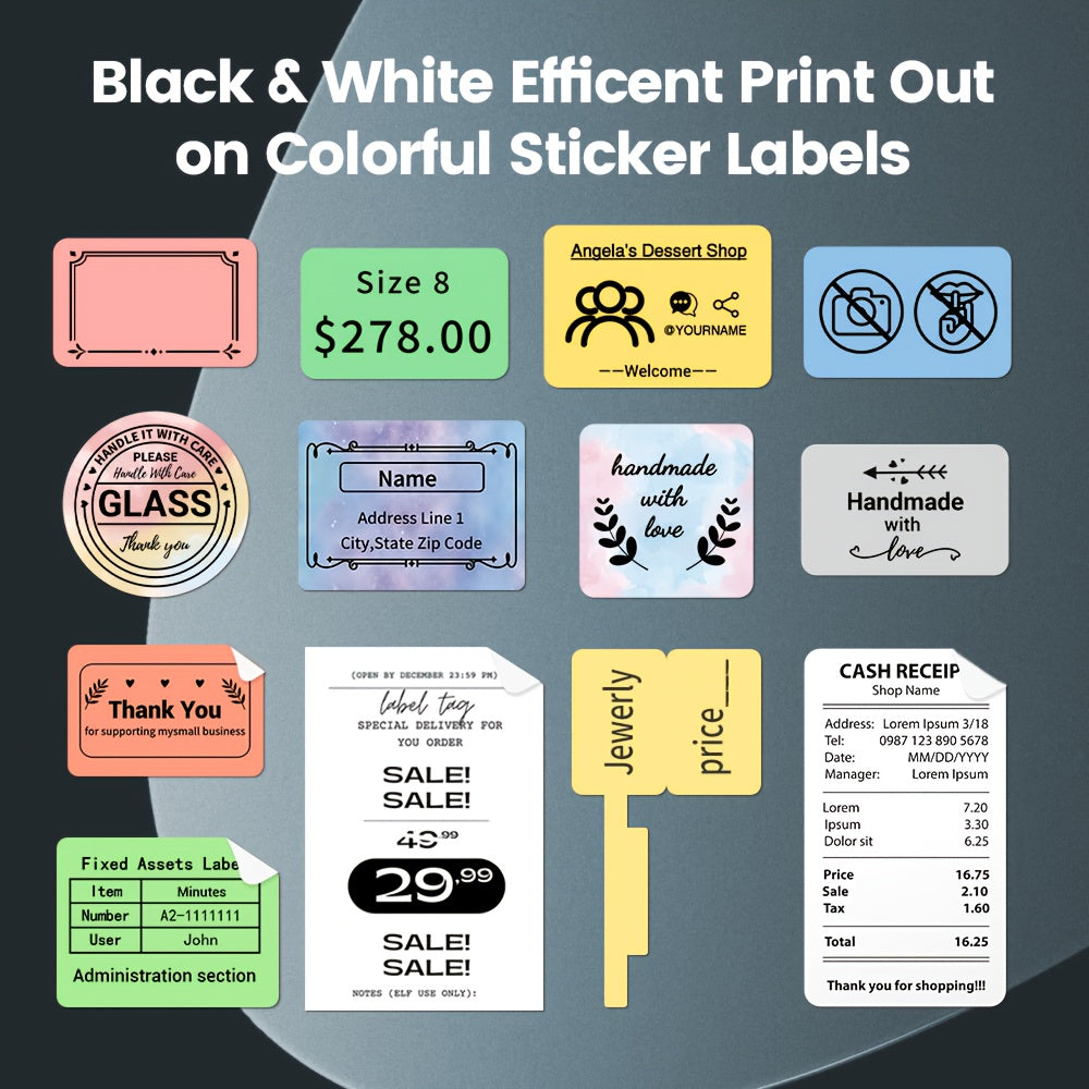 Thermal Label Maker Portable Wireless Printer for Barcodes, Shipping, Retail
