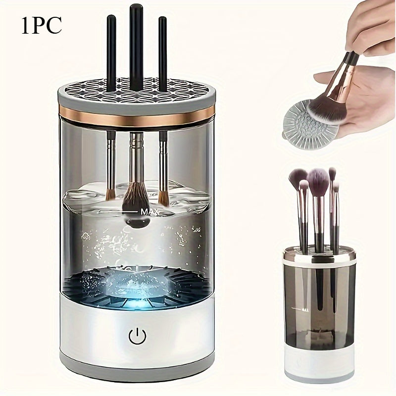 Limpiador de brochas de maquillaje con alimentación USB, sin olor, sin batería, lavadora y secadora de brochas