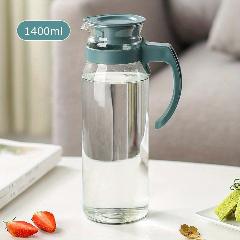 Large Glass Water Jug with Handle 800ml 1100ml 1400ml Cold Drinks Borosilicate