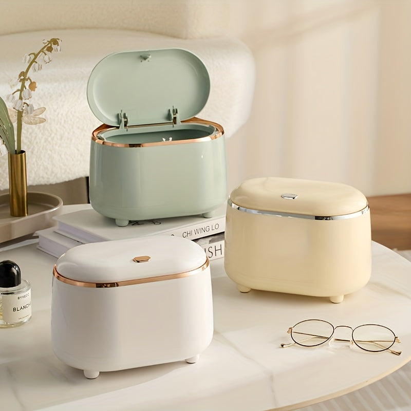 Mini Desktop Trash Can with Lid for Office and Home Use Small Waste Bin for Living Room Kitchen Bathroom Bedroom