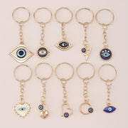 Juego de 10 amuletos de llavero de ojo malvado para buena suerte y regalos de joyería