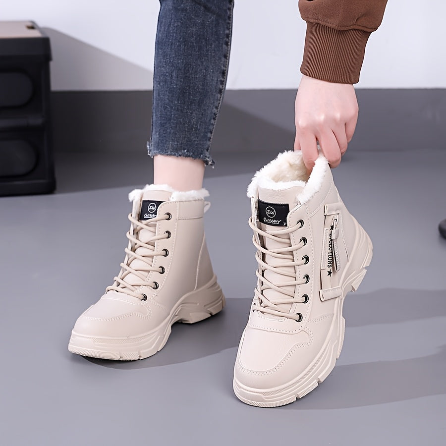 Women's Winter Insulated Military Snow Boots High-Top Ankle Support