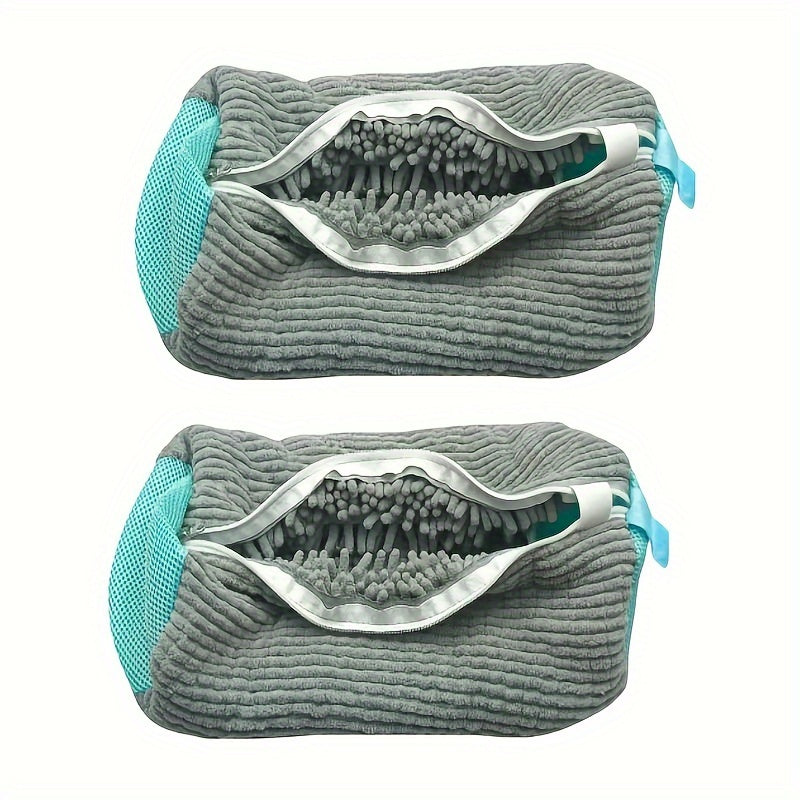 2 ta to'qima oval kir yuvish sumkasi, oyoq kiyimlar uchun mo'ljallangan - poyabzalni kir yuvish mashinasida yuvish uchun mustahkam zipli sumkalar, sport poyabzallari va nozik buyumlar uchun mukammal, qayta ishlatiladigan va yuviladigan.