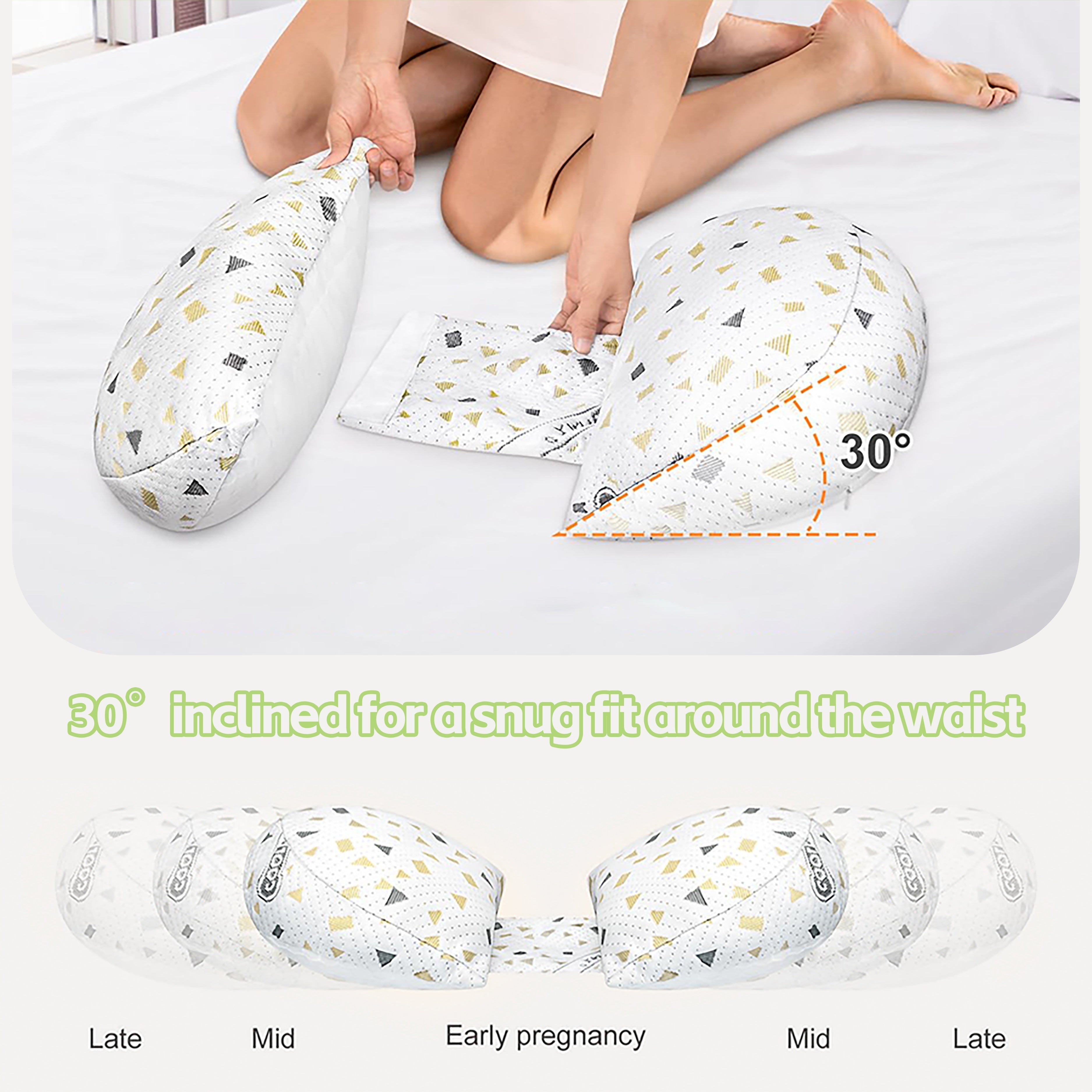Pregnancy Pillow U-Shaped Waist Support for Side Sleeping Abdominal Comfort