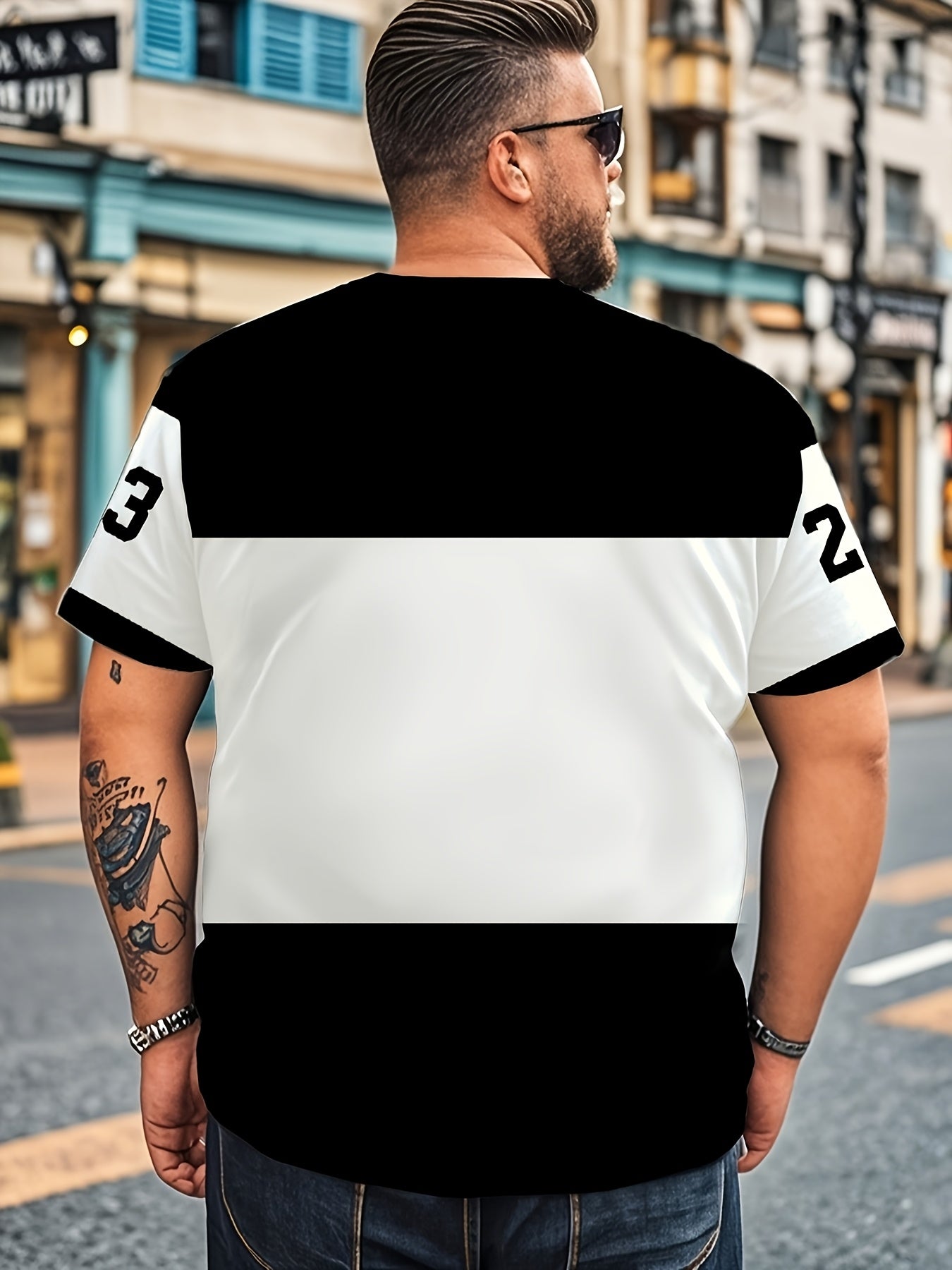 Футболка оверсайз с круглым вырезом большого размера с 3D-числом 23, с принтом по всему полотну, короткий рукав, спортивный повседневный стиль