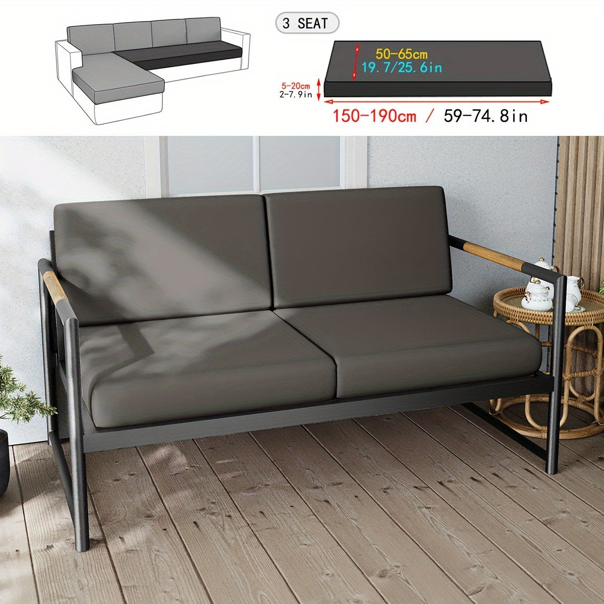 Водонепроницаемый чехол для уличной подушки из молочного волокна для садовой мебели на веранде