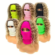 Winter Sports Face Mask with Knitted Single Eye Slot Candy Colors Warm Neck Protector