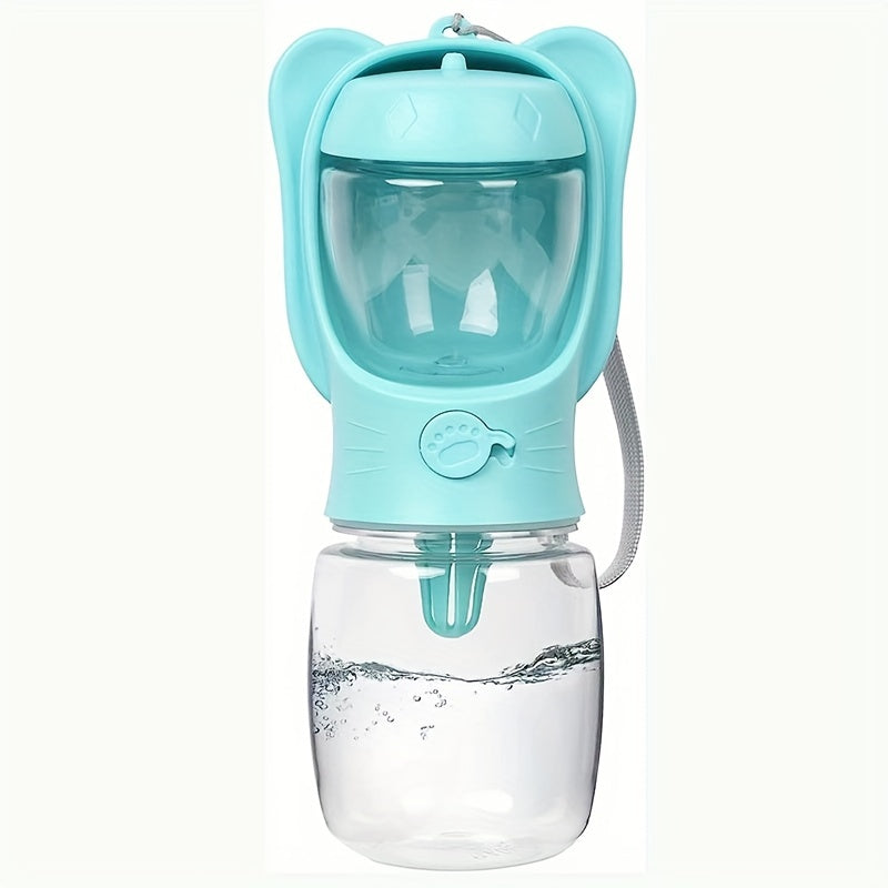Portable Pet Water Bottle with Food Container for Walking Hiking Travel