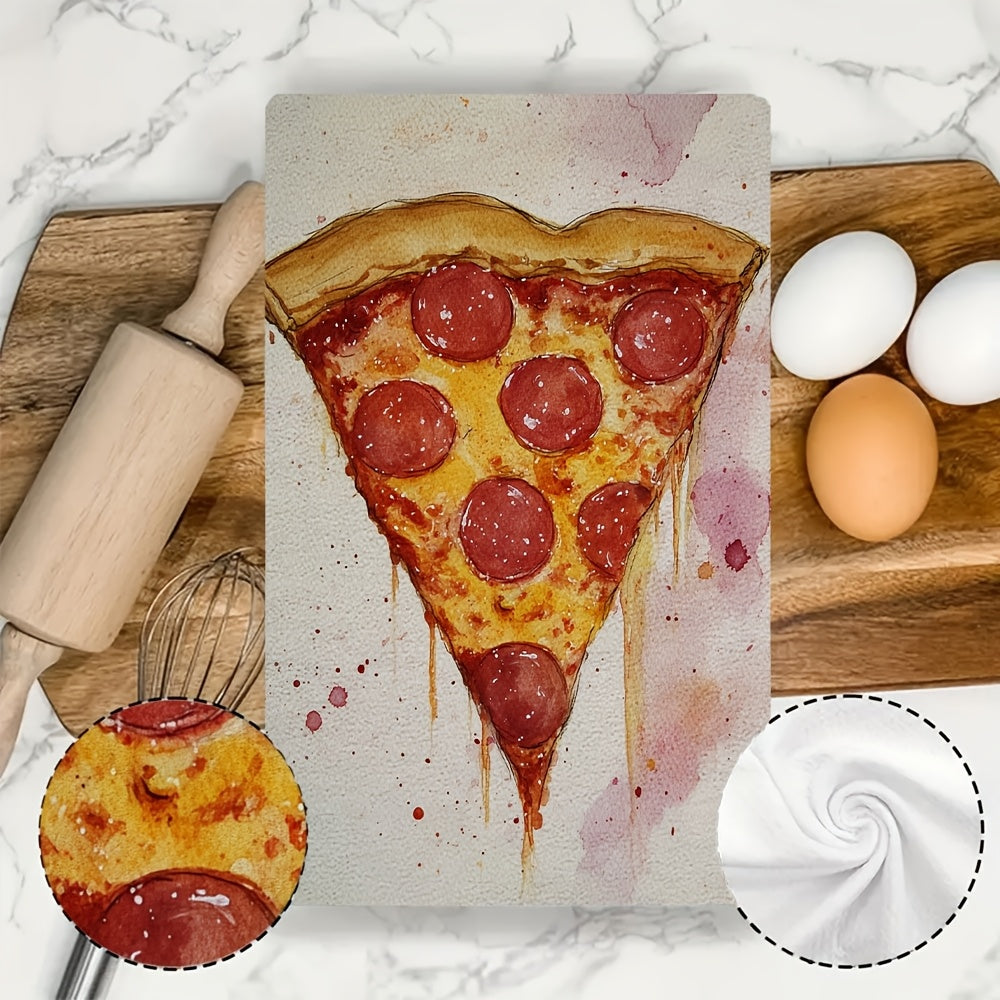 Ultra Soft Kitchen Towels Set with Funny Pizza Is My Valentine Design 40x60 cm