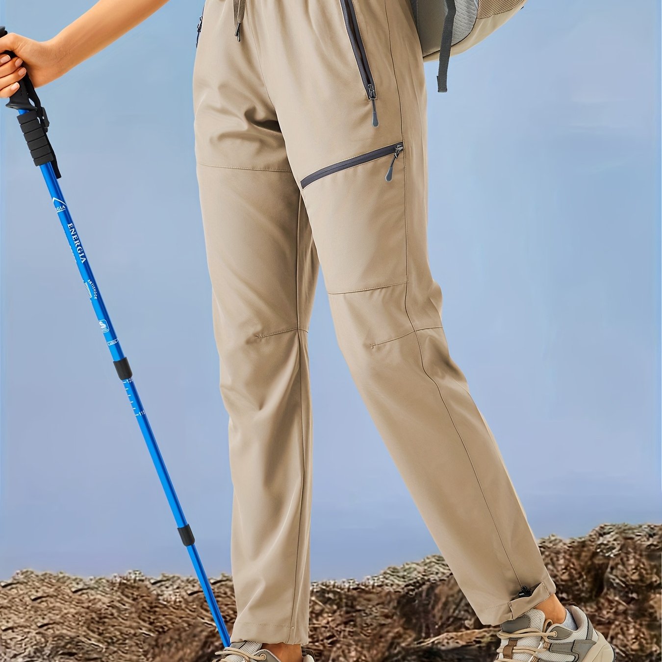 Women's Plus Size Lightweight Quick-Dry Hiking Pants Beige All-Season Outdoor Activewear
