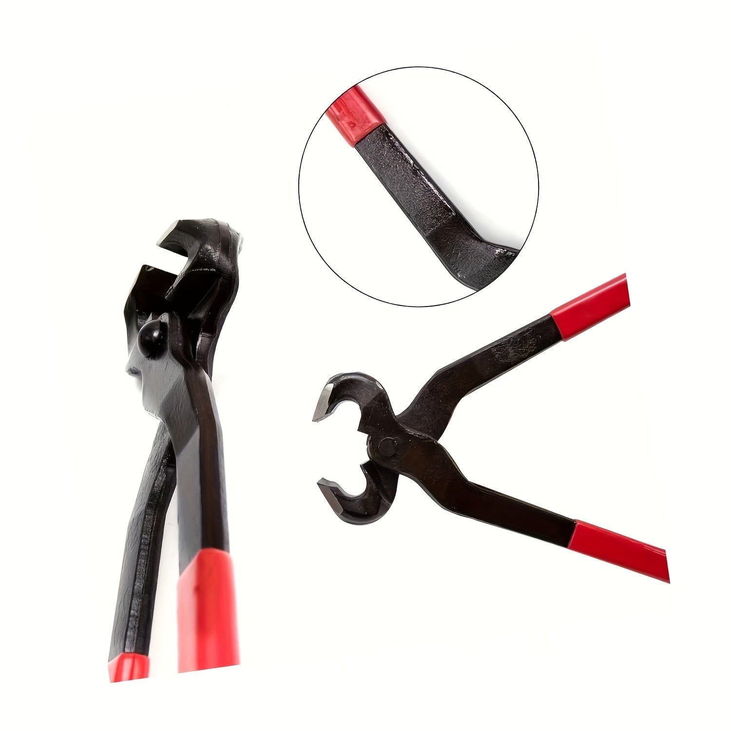 16-Inch Steel Horseshoe Trimming Pliers with Red Ergonomic Handle for Horse Hoof Grooming