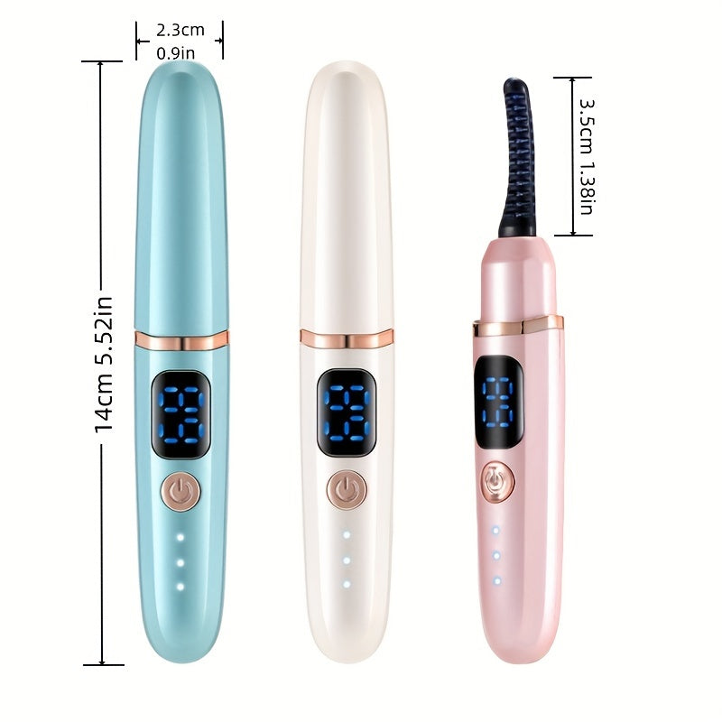 Electric Eyelash Curler 3-in-1 USB Rechargeable with 3 Temperature Settings Compact Travel Beauty Tool