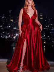 Women's Plus Size Sequin Evening Gown Floor-Length Backless V-Neck Dress