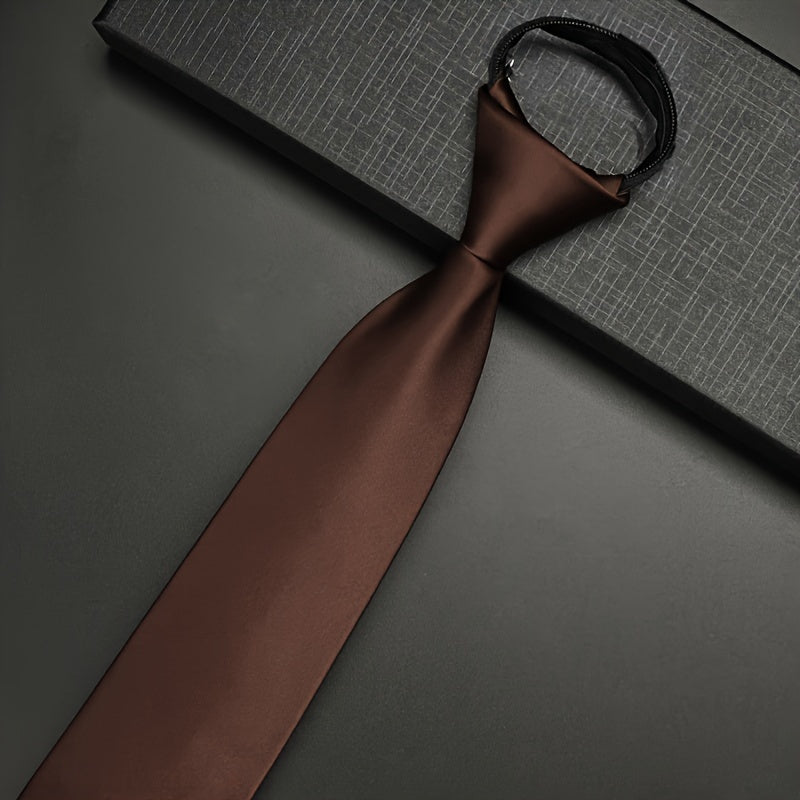 Corbata con cremallera azul marino y burdeos para hombres, ideal para eventos formales y bodas