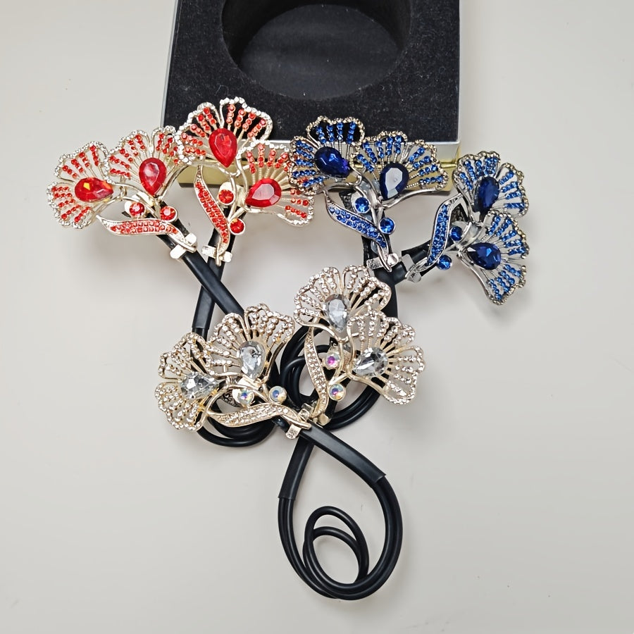 Stylish Retro Ginkgo Leaf Hair Bun Maker for Women Alloy Hair Accessory for Textured Hair