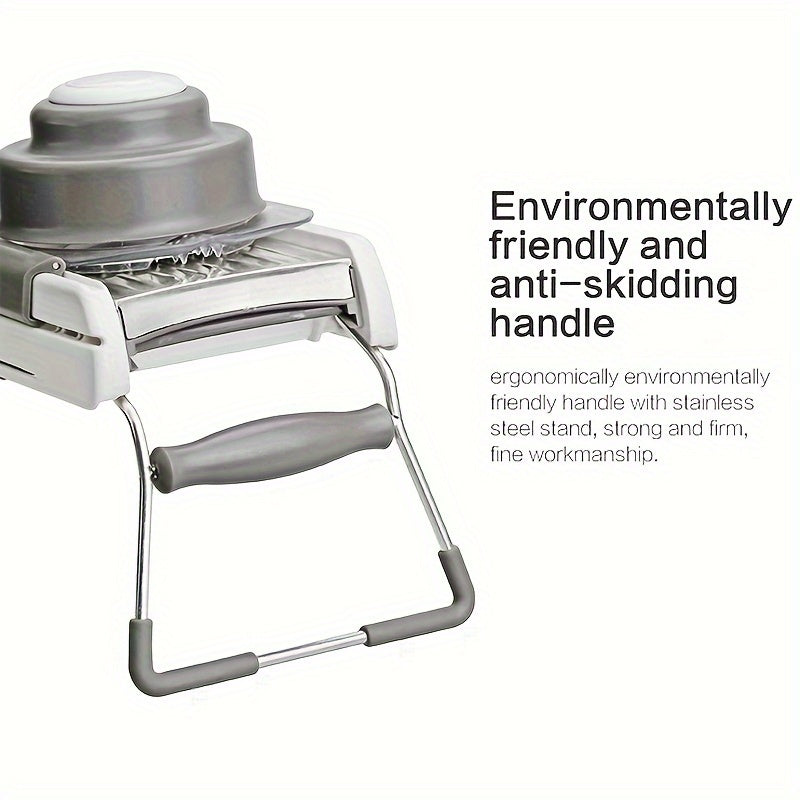 Premium Stainless Steel Vegetable Chopper 1pc Manual Food Processor with Curved Blades