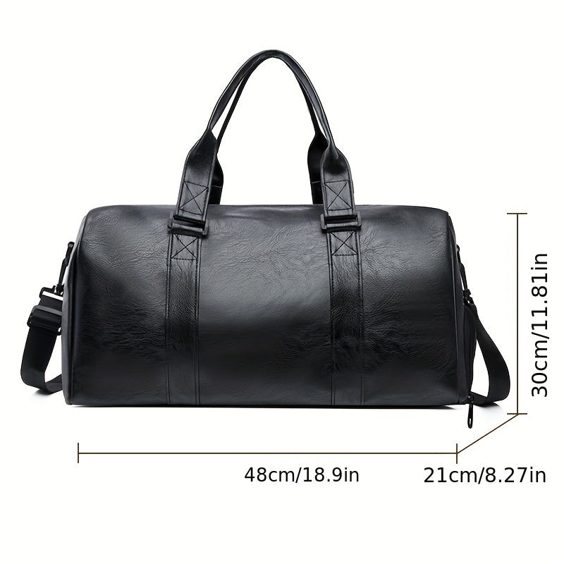 Men's Travel Bag with Adjustable Strap Wet Dry Separation Shoe Compartment