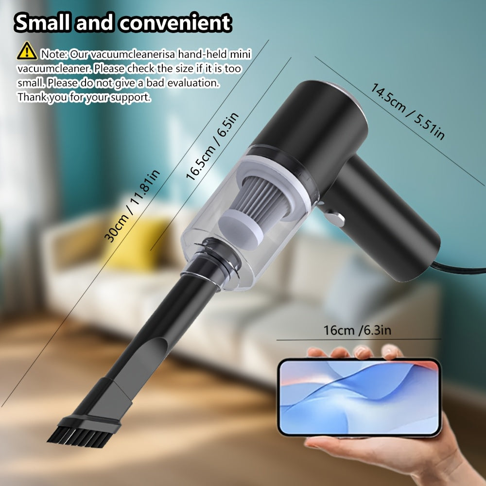 Ручной автомобильный пылесос портативный с проводом, мощная всасывающая сила, компактный, для пыли, золы, мусора