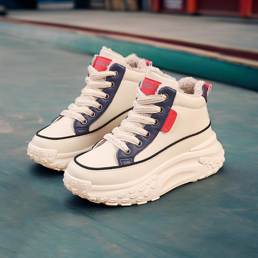 Women's Winter Insulated High-Top Military Boots with Slip-Resistant Sole