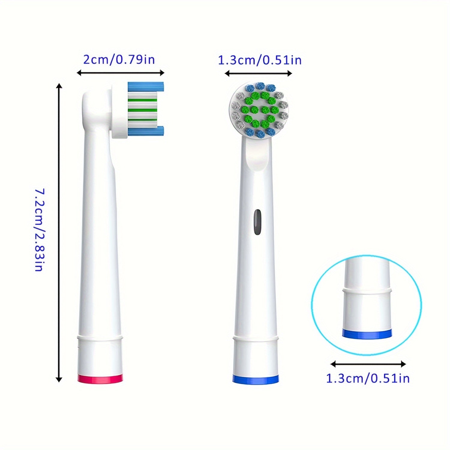 Unisex Replacement Toothbrush Heads 12/16 Pcs Durable Nylon Bristles