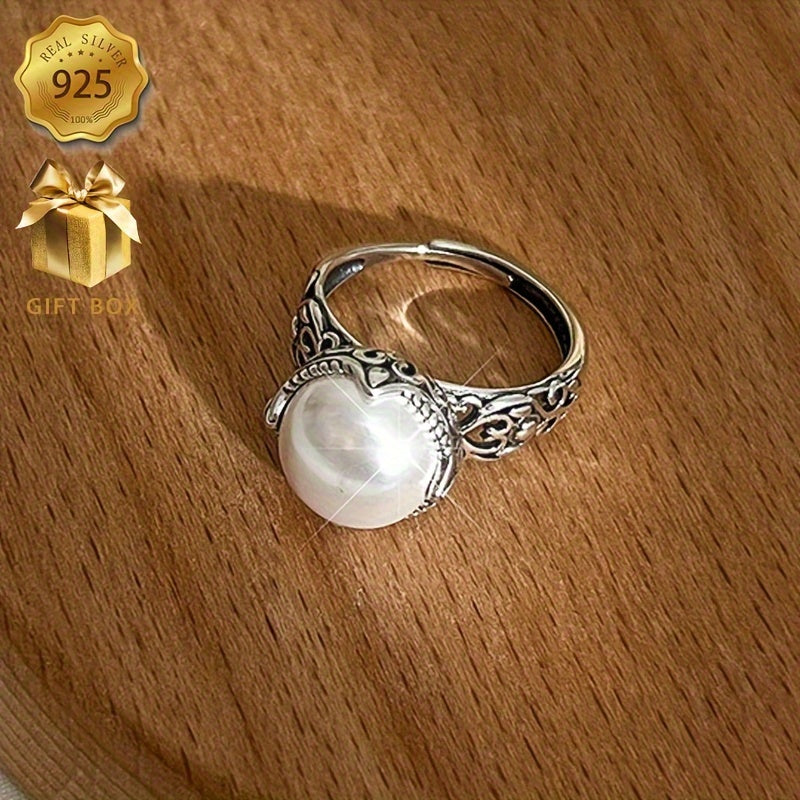 Sterling Silver Ring with Freshwater Pearl for Women Hypoallergenic Everyday Wear