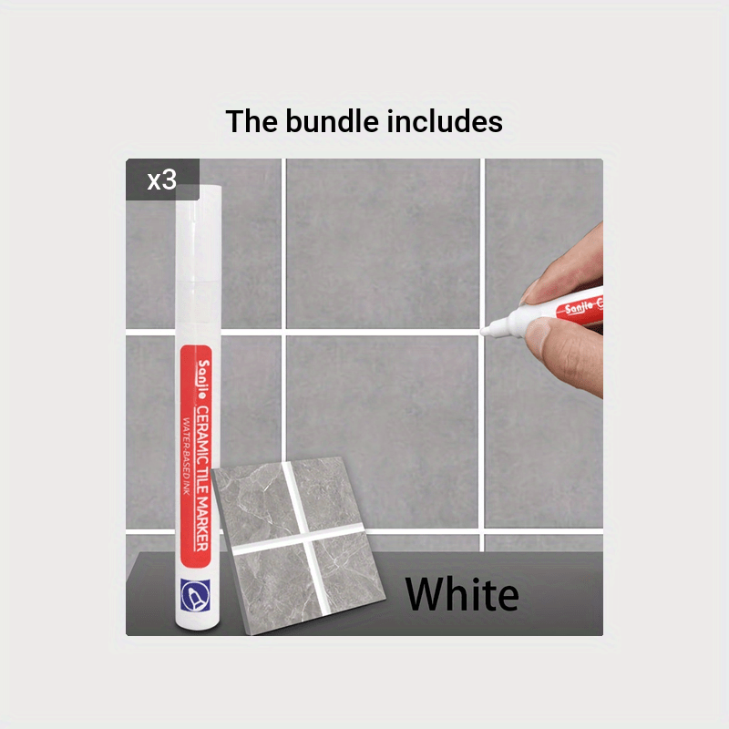 White Waterproof Tile Grout Pen for Repair and Mold Prevention