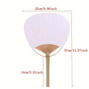 Juego de 20 abanicos de mano de bambú blanco para bodas, caligrafía y pintura