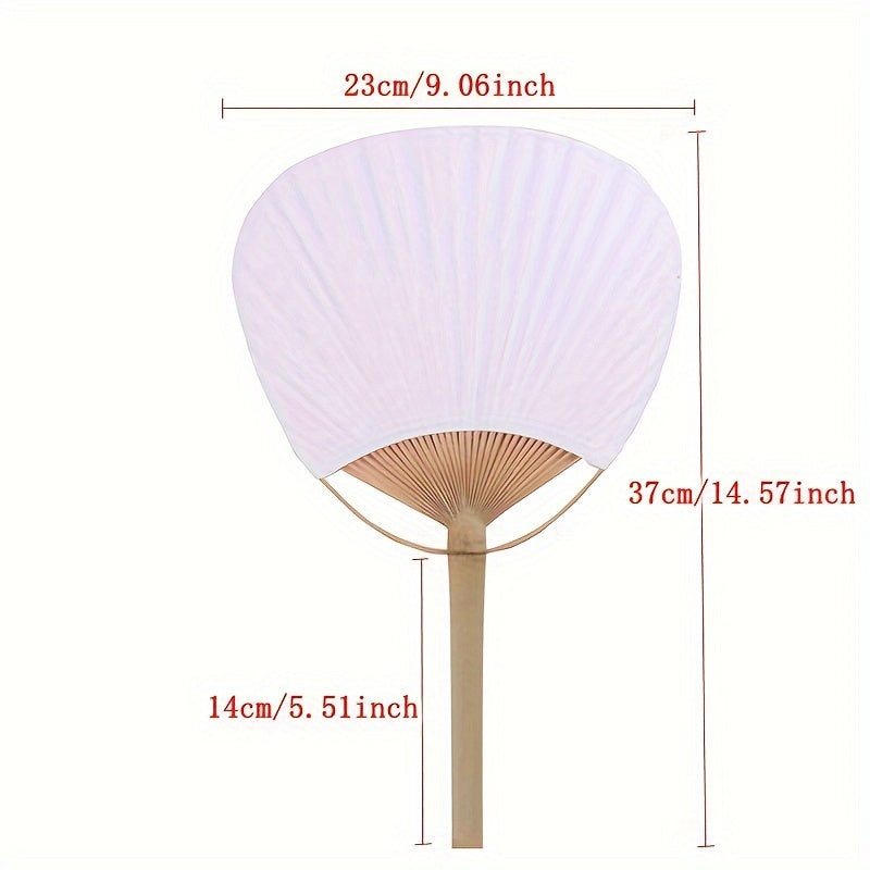 Set of 20 White Bamboo Hand Fans for Weddings Calligraphy and Painting